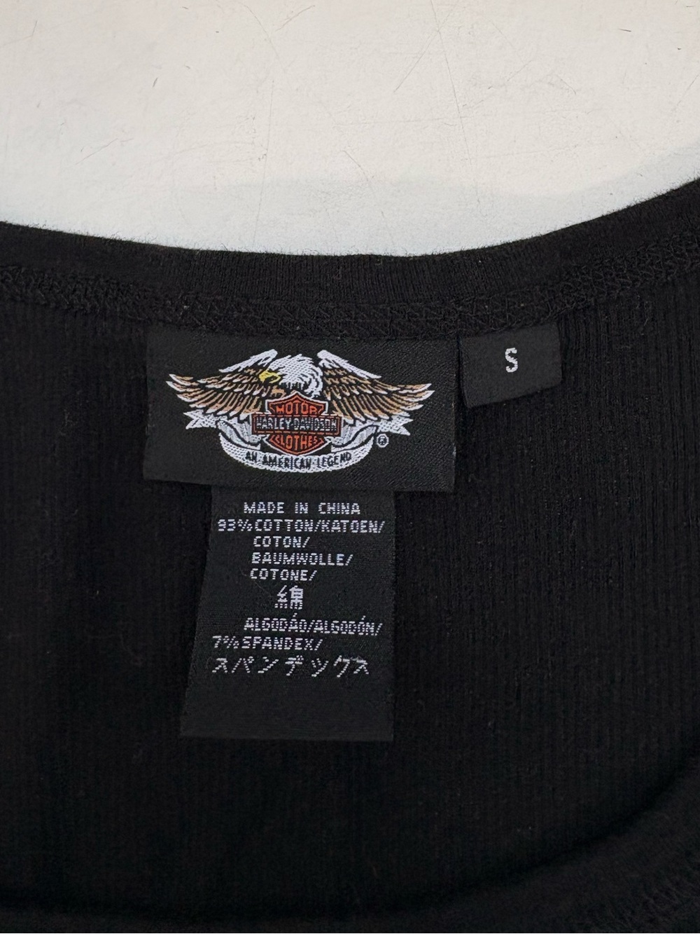 Harley Davidson Small Black White Graphic Tank Top Biker Y2K Grunge Minimalist - Picture 4 of 4